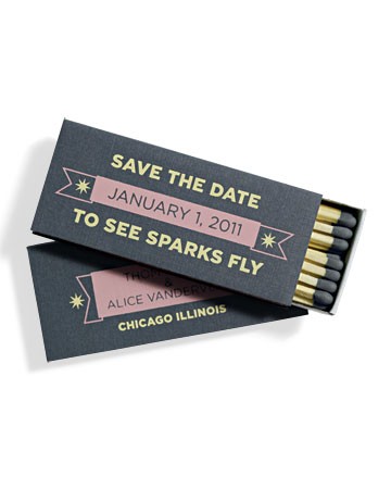 These save the dates strike up some excitement for your wedding day with 