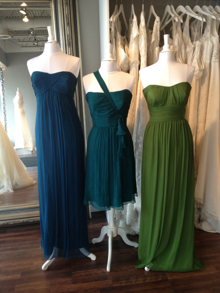 Amsale Bridesmaid Dresses, Grass, Mallard & Pacific, Ready or Knot
