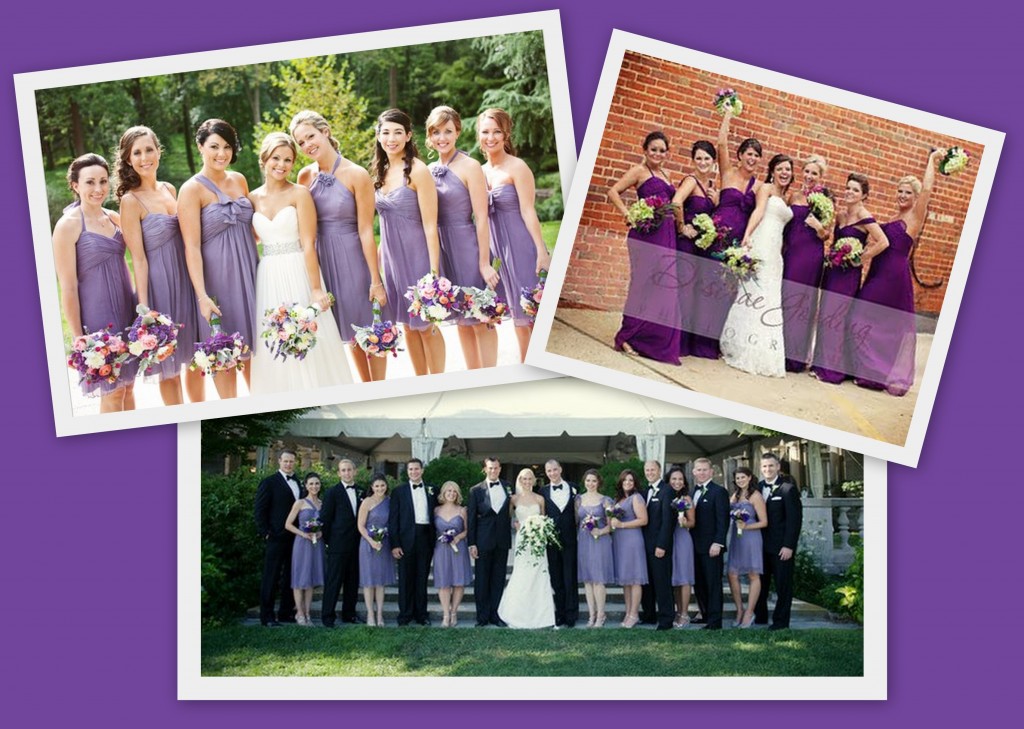 Purple bridesmaid dresses available at Ready or Knot {Wedding Chic}