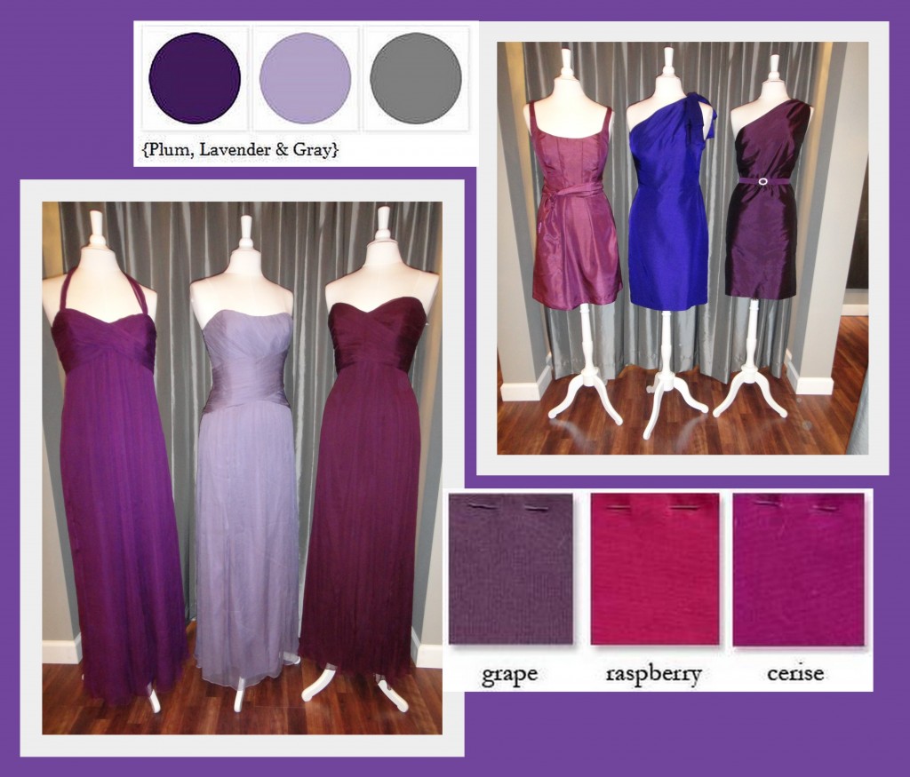 Purple palette bridesmaid dresses from Amsale, Jenny Yoo and Anna Elyse available at Ready or Knot {Wedding Chic}