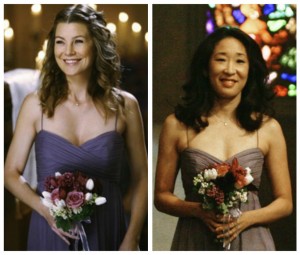 Look like Meredith and Cristina with an Amsale bridesmaid gown from Ready or Knot {Wedding Chic}