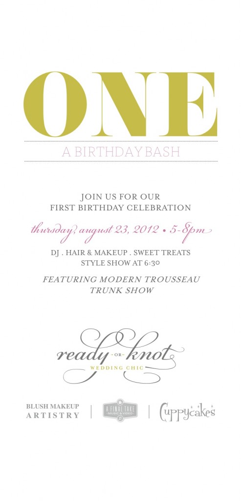 ONE...A Birthday Bash, Ready or Knot, Omaha, Ne
